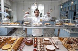 Famous french pastry chef Sebastien Gaudard in his pastry shop Rues des Martyrs in Paris, FRANCE -26/04/2012