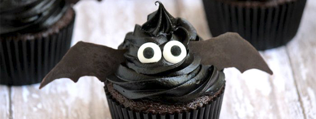 cupcakes de halloween de chocolate y macadamia