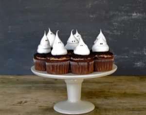 cupcakes de halloween de fantasmas