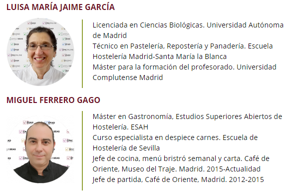 Seminario cocina y pastelería enero 2019